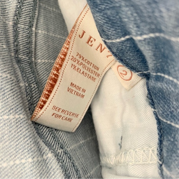 Jen 7 By 7 For All Mankind Striped Wide Leg Cropped Jeans 2 - Picture 7 of 9